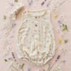 VAUVA Bodi za bebe od pamucnog muslina bez rukava sa trakom za kosu (9-12 m) 74-80 cm Bež cveće 5166