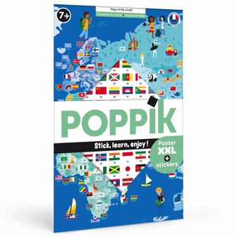 POPPIK Edukativni poster s nalepnicama Otkrića: Zastave
