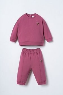 U.S. POLO ASSN U. S Polo ASSN Komplet trenerka za devojčice 2/1  (Roze) USB3245 (6-9 mes)