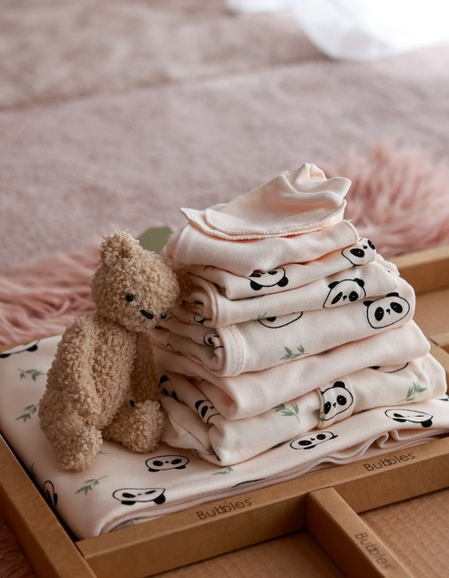 Bubbles set 10/1 za novorođenče od organskog pamuka (Panda) 4640