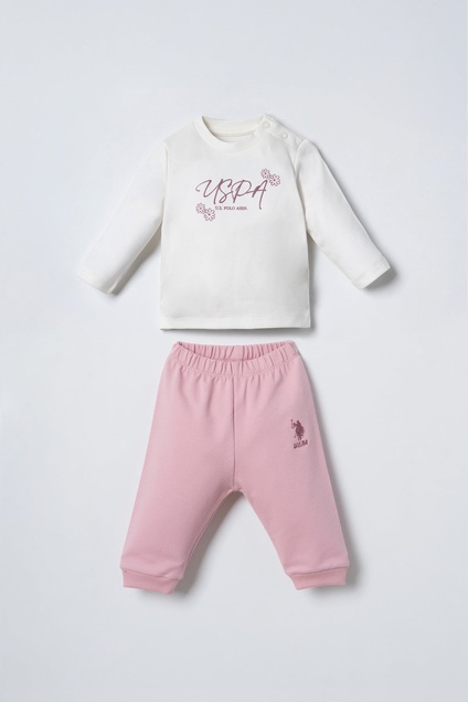 U. S Polo ASSN Komplet trenerka za devojčice 3/1 Pink Flowers USB3248 6852