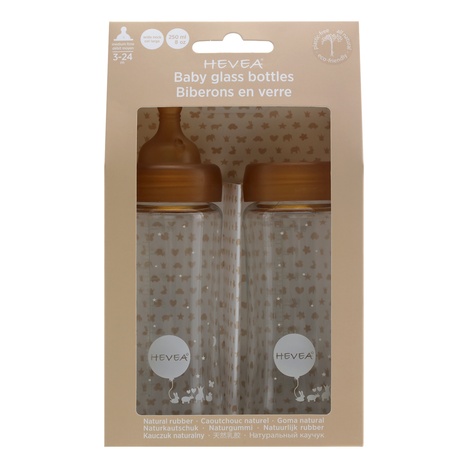 Staklena flašica sa širokim otvorom za bebe 250ml, 2 kom