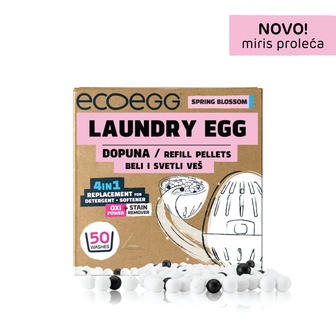 ECOEGG 4u1 Dopuna za deterdžent i omekšivač za beli i svetli veš, Miris proleća-50 pranja