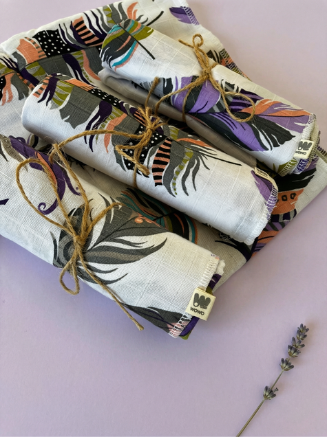 Wowo Tetra pelena od muslina Ljubičasto Pero 100x75 5561