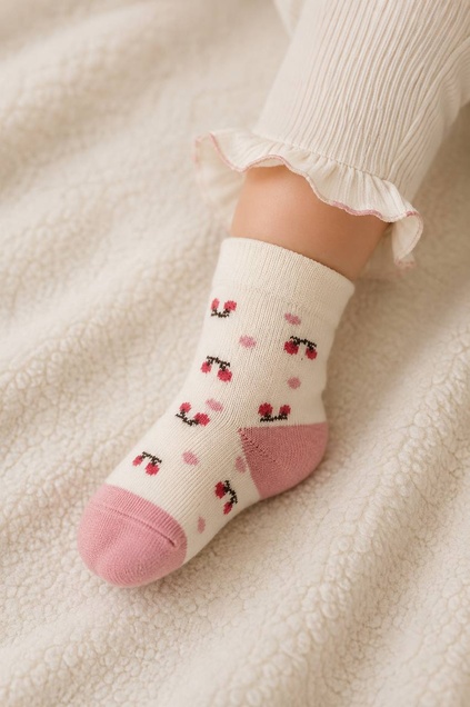 Wowo čarape 3 komada za devojčice (6-18 mes) (Zeka, roze) 6832