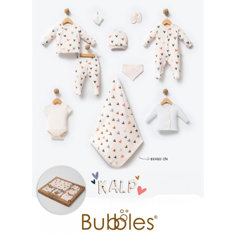 Bubbles set za novorođenče od organskog pamuka  Srce