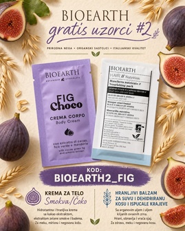 BioEarth poklon uzorci (set 2). Fig Choco krema za telo + Balzam za kosu