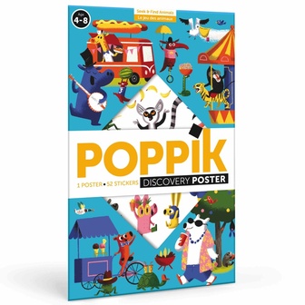 POPPIK Edukativni poster s nalepnicama Otkrića: Zabavne životinje