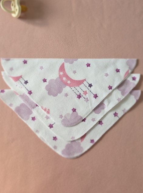 WOWO  flanel bebi krpica  lila mesec i oblaci 4736