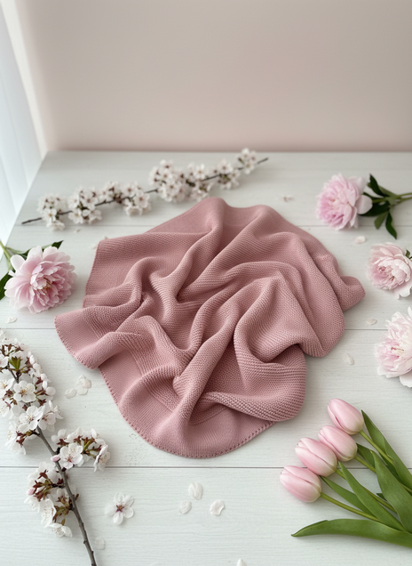 Prekrivač od trikotaže 100x90 Pastelno roze 5182