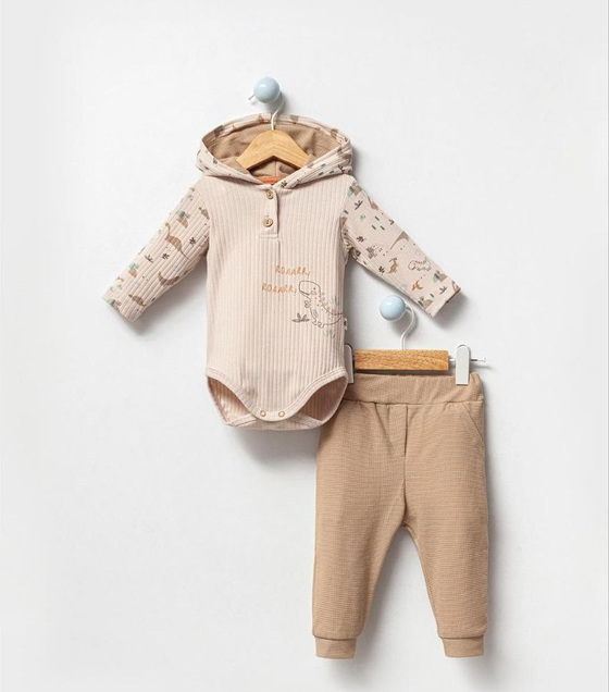 Bubbles komplet 2/1 Dinosaurus 68 (6-9 meseci) (Braon) 4905